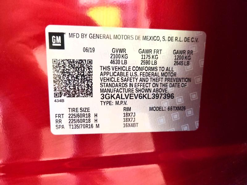 52941336 :رقم المزاد ، 3GKALVEV6KL397396 vin ، 2019 Gmc Terrain مزاد بيع
