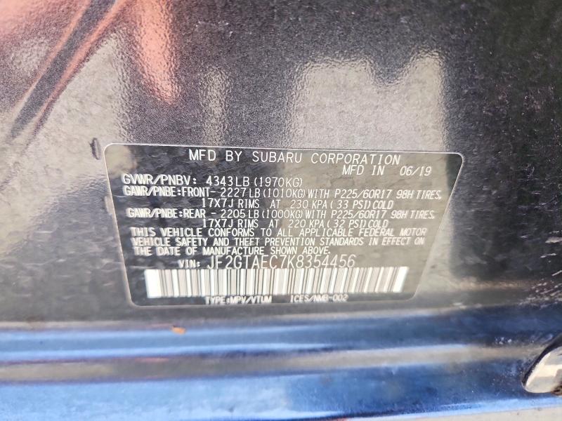 Aukcja sprzedaży 2019 Subaru Crosstrek, vin: JF2GTAEC7K8354456, numer aukcji: 53475346