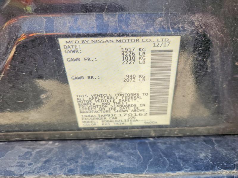 52972096 :رقم المزاد ، 1N4AL3AP9JC170162 vin ، 2018 Nissan Altima مزاد بيع