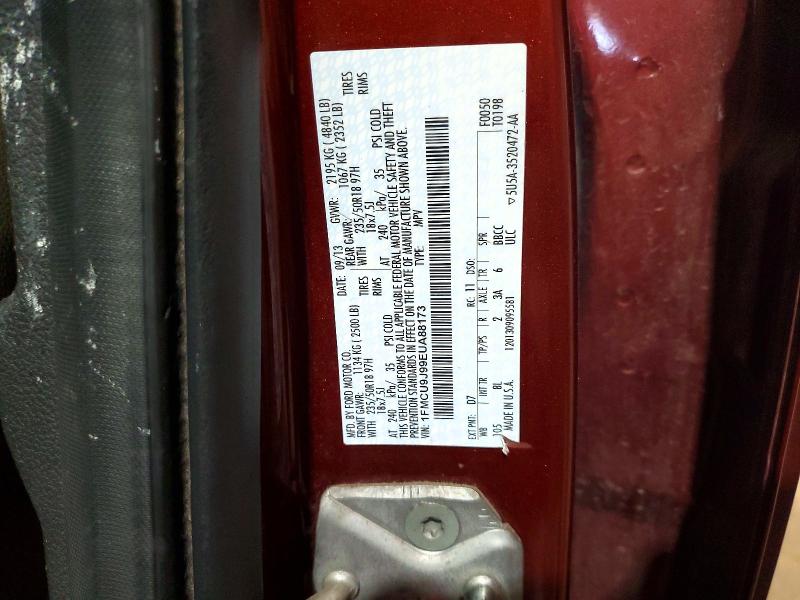 2014 Ford Escape მანქანა იყიდება აუქციონზე, vin: 1FMCU9J99EUA88173, აუქციონის ნომერი: 55053416
