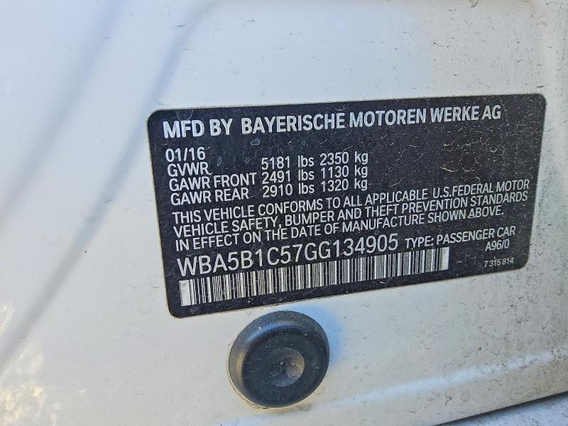 Продаж на аукціоні авто 2016 Bmw 535, vin: WBA5B1C57GG134905, номер лоту: 53269236