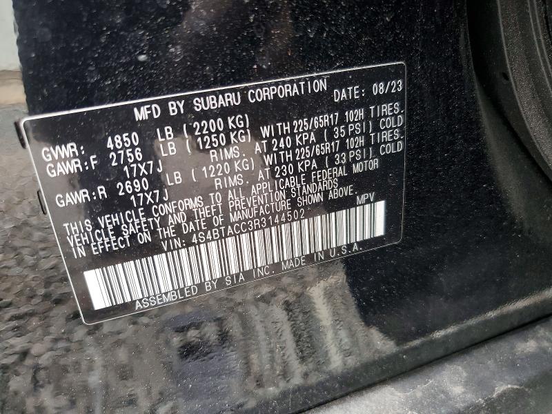 Продажа на аукционе авто 2024 Subaru Outback, vin: 4S4BTACC3R3144502, номер лота: 52546096
