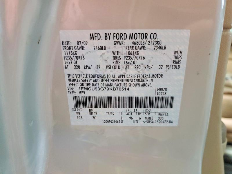 52445226 :رقم المزاد ، 1FMCU93G79KB70514 vin ، 2009 Ford Escape مزاد بيع