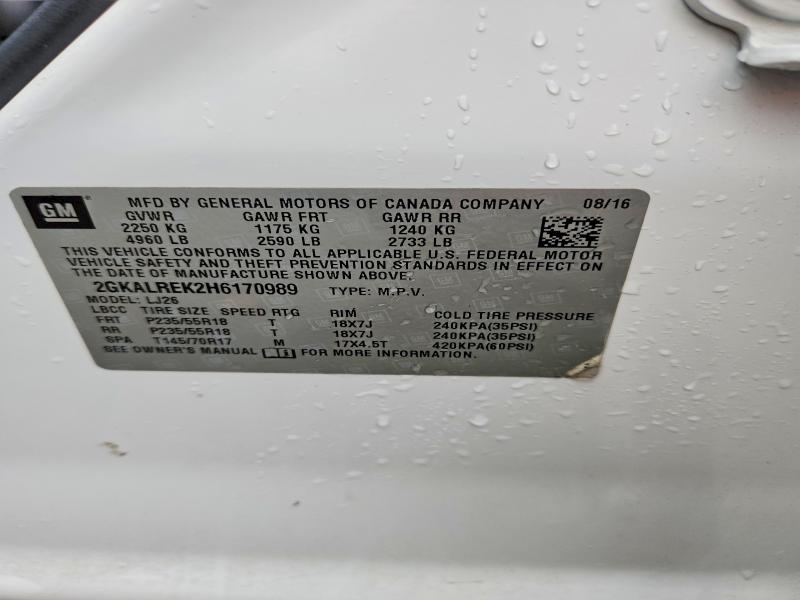 Продаж на аукціоні авто 2017 Gmc Terrain, vin: 2GKALREK2H6170989, номер лоту: 51876116