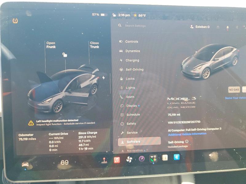 Продажа на аукционе авто 2022 Tesla Model 3, vin: 5YJ3E1EB2NF207710, номер лота: 52823256