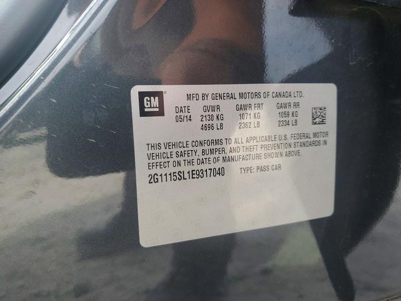 54251496 :رقم المزاد ، 2G1115SL1E9317040 vin ، 2014 Chevrolet Impala مزاد بيع