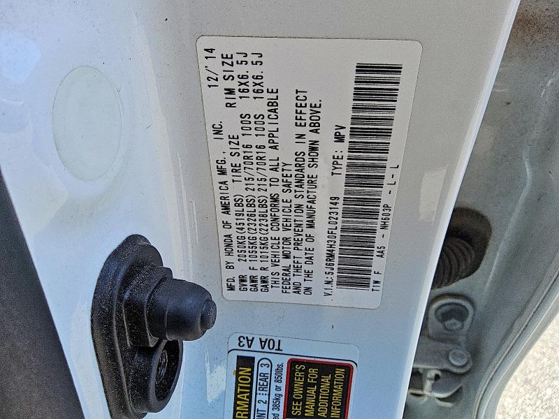 2015 Honda Cr-v მანქანა იყიდება აუქციონზე, vin: 5J6RM4H30FL023149, აუქციონის ნომერი: 52115096