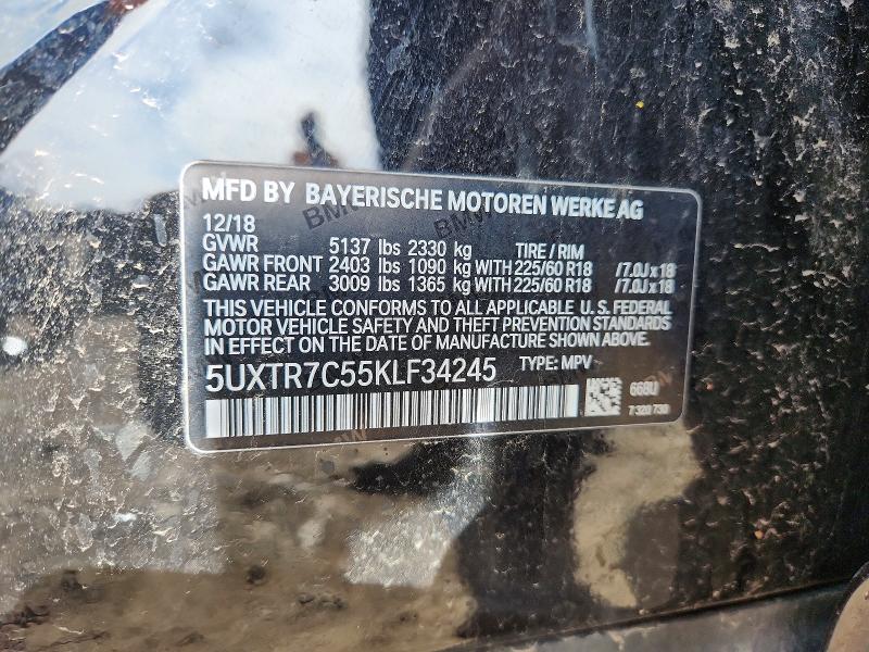 Продаж на аукціоні авто 2019 Bmw X3, vin: 5UXTR7C55KLF34245, номер лоту: 55064466