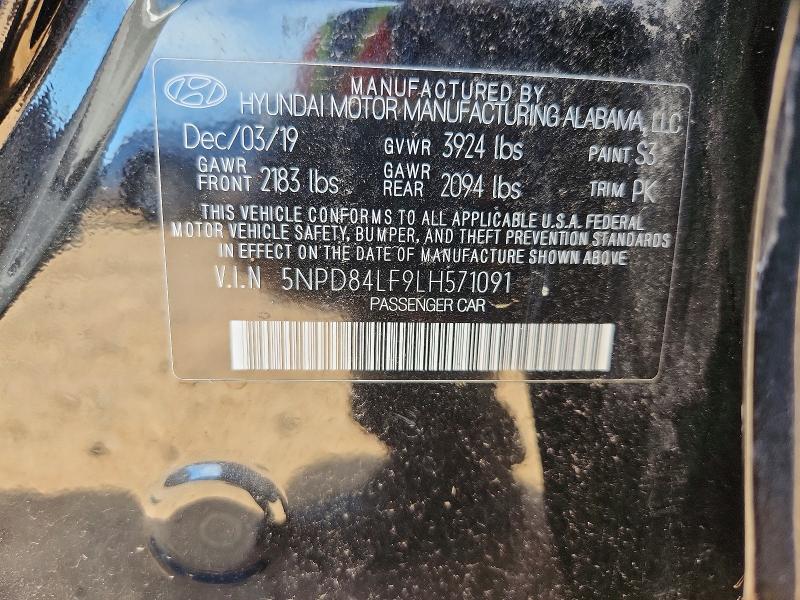 Продажа на аукционе авто 2020 Hyundai Elantra, vin: 5NPD84LF9LH571091, номер лота: 54645326