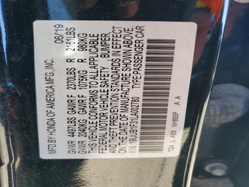 Aukcja sprzedaży 2020 Acura Tlx, vin: 19UUB1F31LA002780, numer aukcji: 53804746