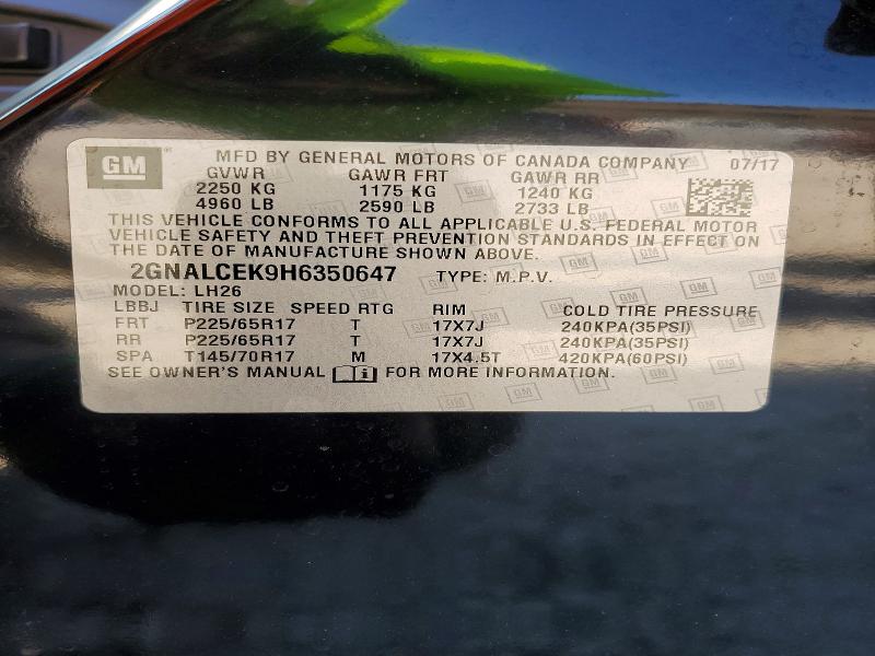 Aukcja sprzedaży 2017 Chevrolet Equinox, vin: 2GNALCEK9H6350647, numer aukcji: 53823546