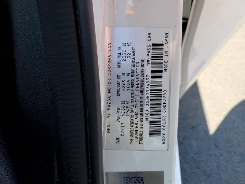 Aukcja sprzedaży 2014 Mazda 6, vin: JM1GJ1U63E1134597, numer aukcji: 54482786
