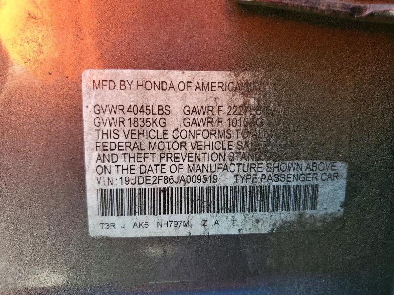 52206766 :رقم المزاد ، 19UDE2F86JA009519 vin ، 2018 Acura Ilx مزاد بيع