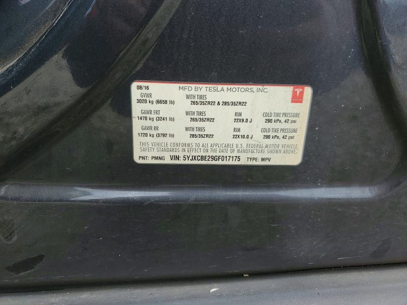 Продаж на аукціоні авто 2016 Tesla Model X, vin: 5YJXCBE29GF017175, номер лоту: 55624536