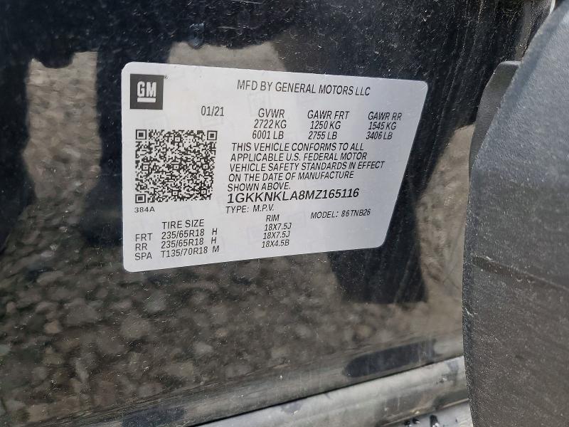 52149006 :رقم المزاد ، 1GKKNKLA8MZ165116 vin ، 2021 Gmc Acadia مزاد بيع