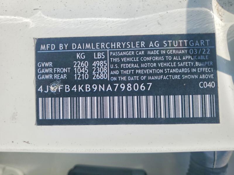 Aukcja sprzedaży 2022 Mercedes-benz Gle, vin: 4JGFB4KB9NA798067, numer aukcji: 54097316