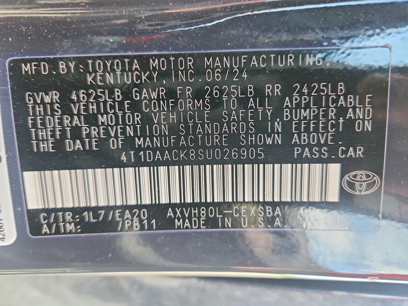 Aukcja sprzedaży 2025 Toyota Camry, vin: 4T1DAACK8SU026905, numer aukcji: 55126446