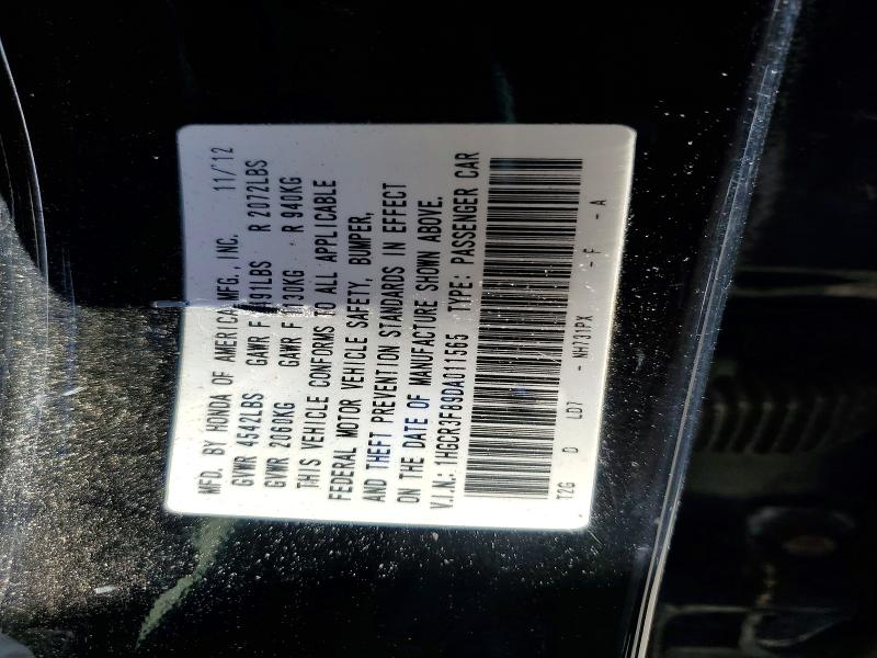 2013 Honda Accord მანქანა იყიდება აუქციონზე, vin: 1HGCR3F89DA011565, აუქციონის ნომერი: 55530096