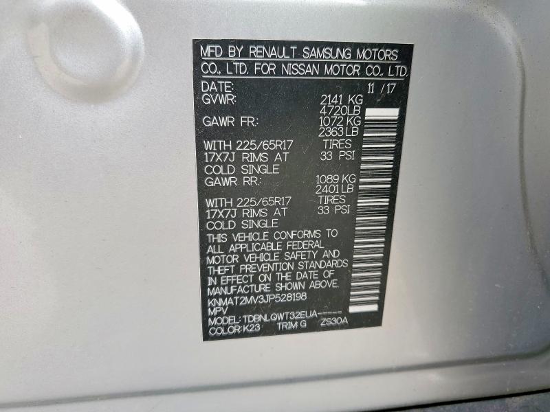 Aukcja sprzedaży 2018 Nissan Rogue, vin: KNMAT2MV3JP528198, numer aukcji: 53970956