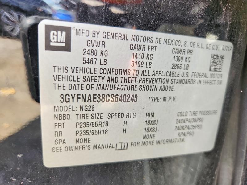 Продажа на аукционе авто 2012 Cadillac Srx, vin: 3GYFNAE38CS640243, номер лота: 54748126
