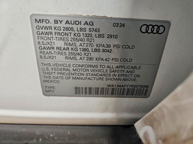 Продажа на аукционе авто 2024 Audi Sq5, vin: WA134AFY7R2079358, номер лота: 52075846