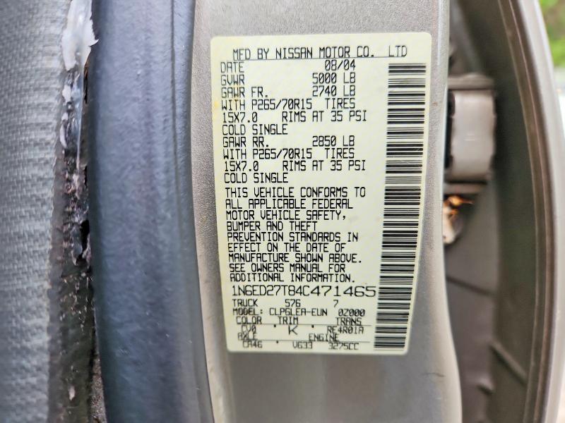Aukcja sprzedaży 2004 Nissan Frontier, vin: 1N6ED27T84C471465, numer aukcji: 54130506