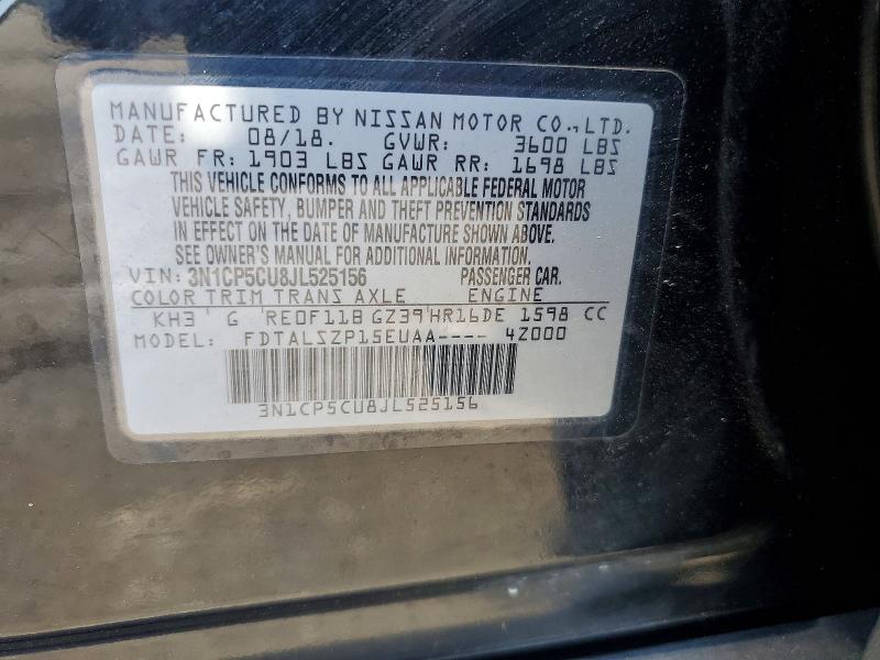 Aukcja sprzedaży 2018 Nissan Kicks, vin: 3N1CP5CU8JL525156, numer aukcji: 46780006