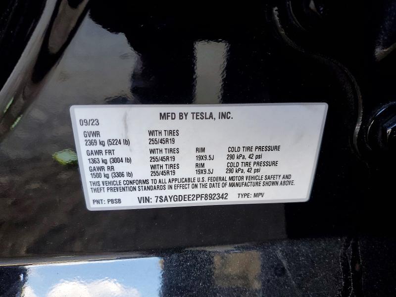 2023 Tesla Model Y მანქანა იყიდება აუქციონზე, vin: 7SAYGDEE2PF892342, აუქციონის ნომერი: 55050436