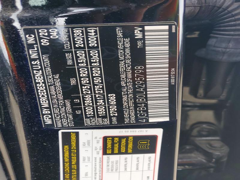 55125036 :رقم المزاد ، 4JGFB4JB0LA295798 vin ، 2020 Mercedes-benz Gle مزاد بيع