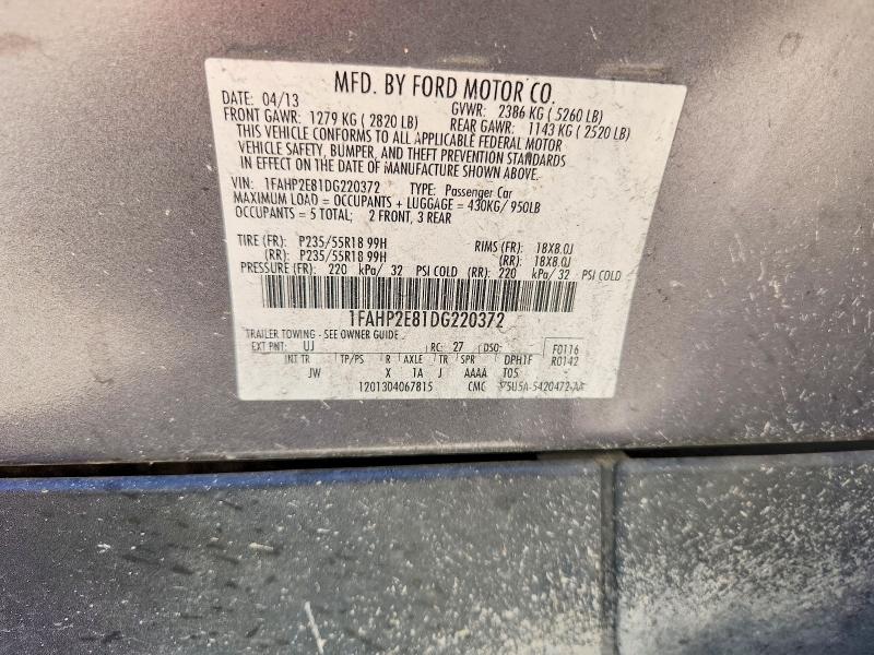 Продажа на аукционе авто 2013 Ford Taurus, vin: 1FAHP2E81DG220372, номер лота: 53139606