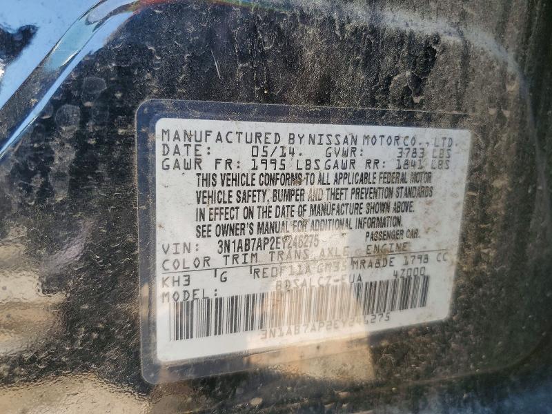 Aukcja sprzedaży 2014 Nissan Sentra, vin: 3N1AB7AP2EY246275, numer aukcji: 53607836