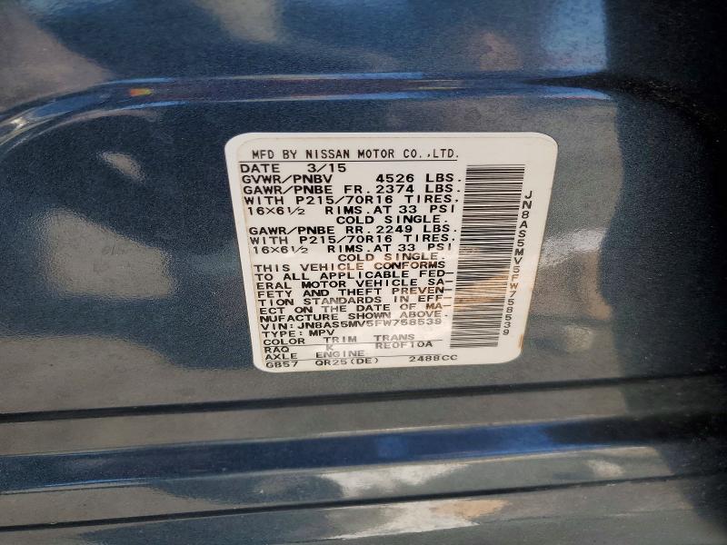 Aukcja sprzedaży 2015 Nissan Rogue Select, vin: JN8AS5MV5FW758539, numer aukcji: 51999196
