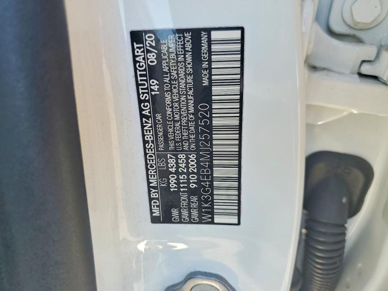 Продажа на аукционе авто 2021 Mercedes-benz A, vin: W1K3G4EB4MJ257520, номер лота: 53317336
