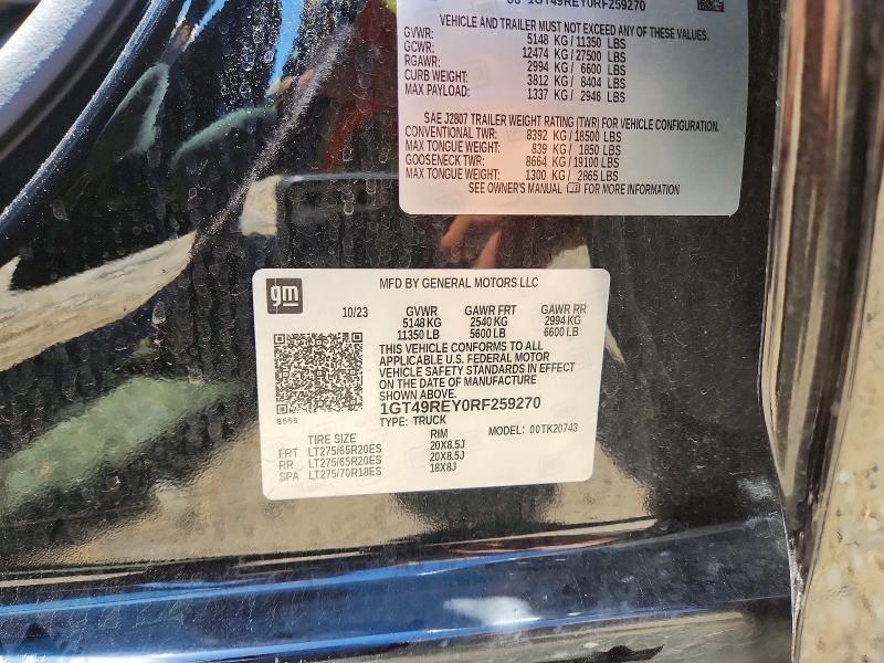 Auction sale of the 2024 Gmc Sierra, vin: 1GT49REY0RF259270, lot number: 53042106