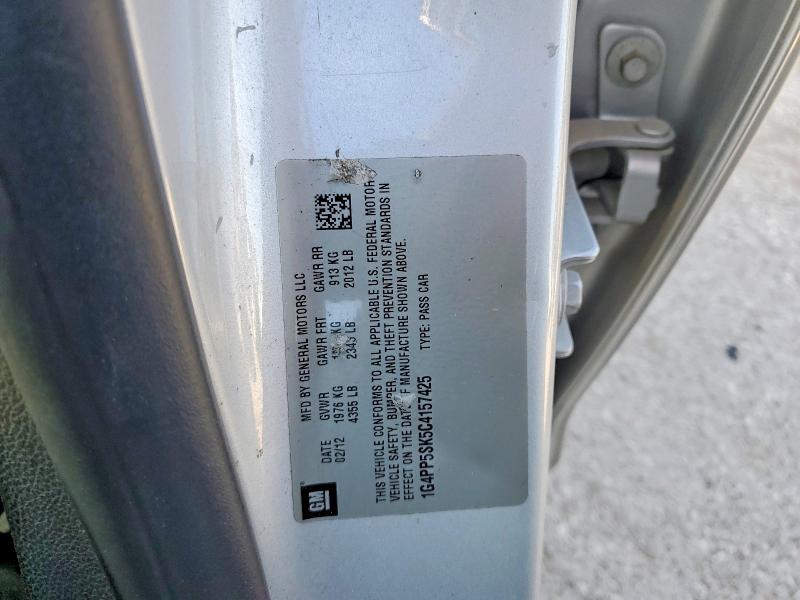 2012 Buick Verano მანქანა იყიდება აუქციონზე, vin: 1G4PP5SK5C4157425, აუქციონის ნომერი: 52411186