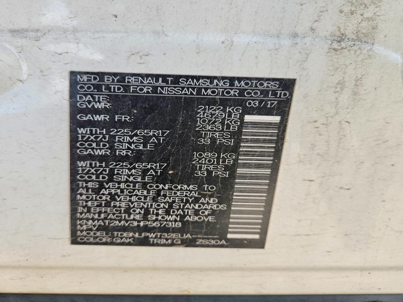 2017 Nissan Rogue მანქანა იყიდება აუქციონზე, vin: KNMAT2MV3HP567318, აუქციონის ნომერი: 54651776