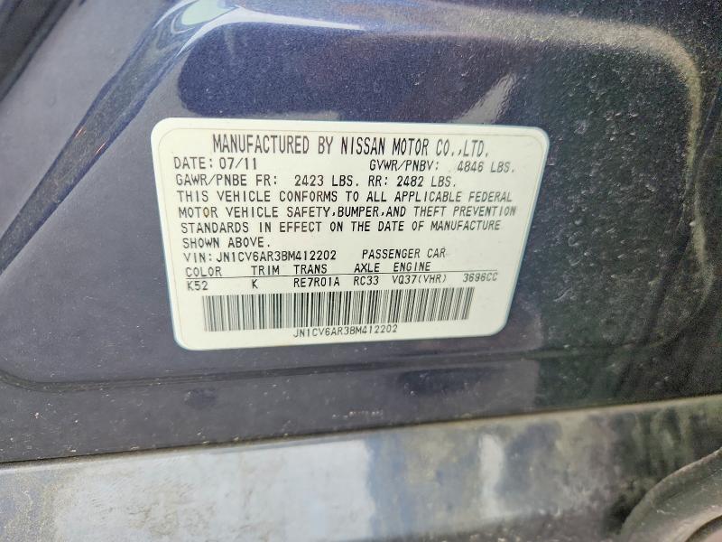 54487286 :رقم المزاد ، JN1CV6AR3BM412202 vin ، 2011 Infiniti G37 Sedan مزاد بيع