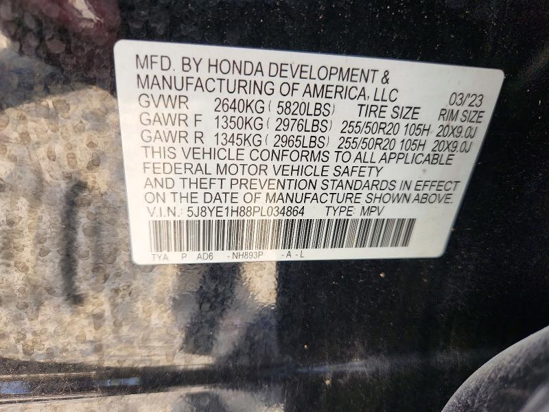 53015686 :رقم المزاد ، 5J8YE1H88PL034864 vin ، 2023 Acura Mdx مزاد بيع