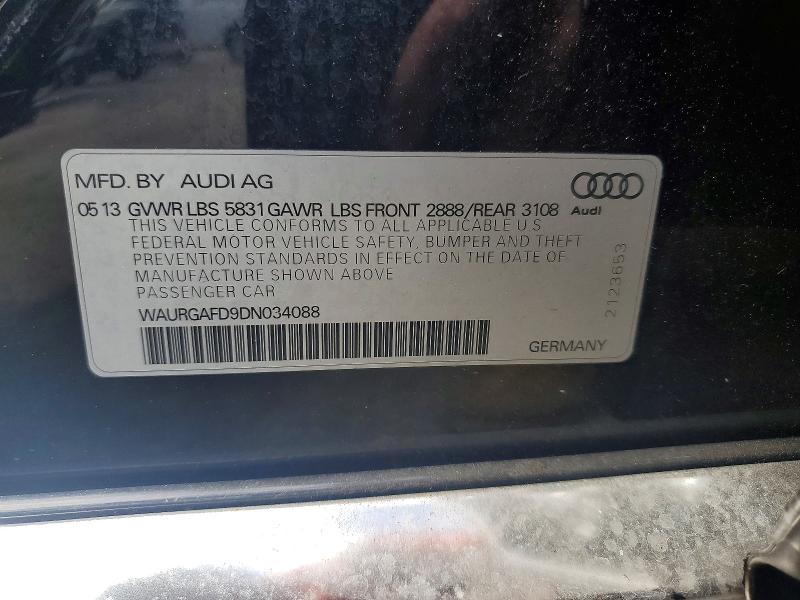 Продаж на аукціоні авто 2013 Audi A8, vin: WAURGAFD9DN034088, номер лоту: 52399126