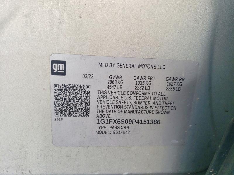 2023 Chevrolet Bolt Ev მანქანა იყიდება აუქციონზე, vin: 1G1FX6S09P4151386, აუქციონის ნომერი: 52514736