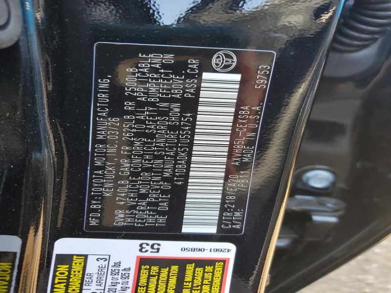 Продаж на аукціоні авто 2026 Toyota Camry, vin: 4T1DBADK5TU554754, номер лоту: 52779966