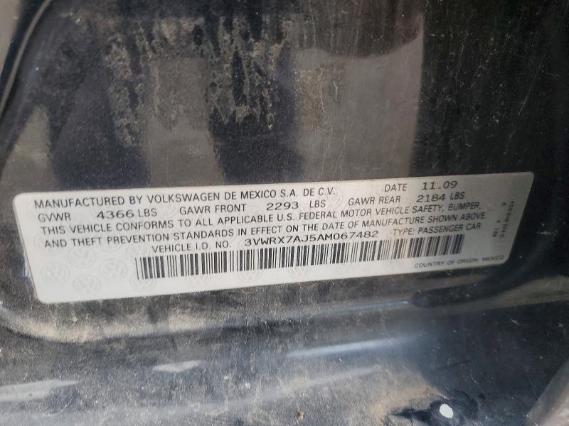 Aukcja sprzedaży 2010 Volkswagen Jetta, vin: 3VWRX7AJ5AM067482, numer aukcji: 53744726
