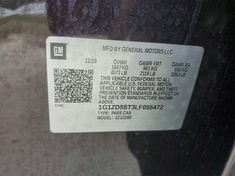 Продажа на аукционе авто 2020 Chevrolet Malibu, vin: 1G1ZD5ST3LF055472, номер лота: 52559776