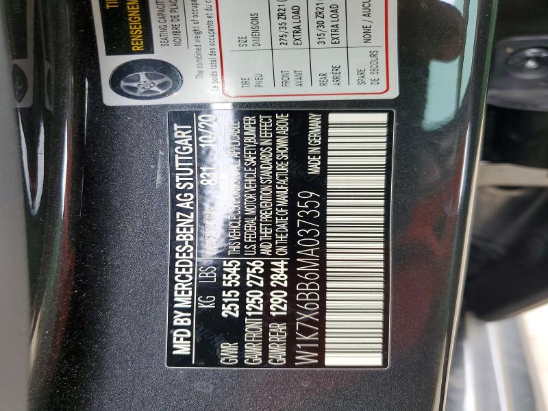 Aukcja sprzedaży 2021 Mercedes-benz Amg Gt, vin: W1K7X6BB6MA037359, numer aukcji: 52783146