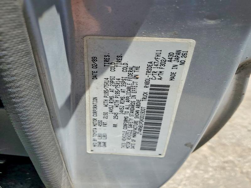 52057546 :رقم المزاد ، JT4RN81P0K0019007 vin ، 1989 Toyota Pickup مزاد بيع
