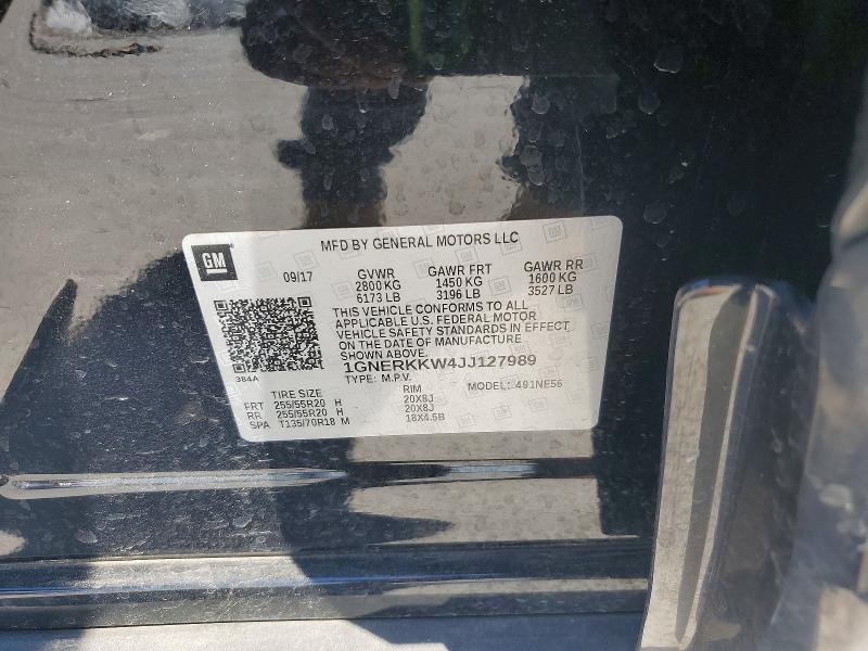 Aukcja sprzedaży 2018 Chevrolet Traverse, vin: 1GNERKKW4JJ127989, numer aukcji: 54120636