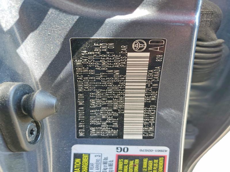 Продаж на аукціоні авто 2014 Toyota Corolla, vin: 2T1BURHE3EC156242, номер лоту: 54055106