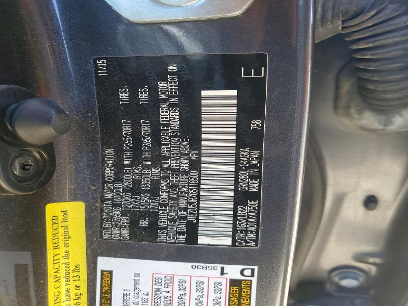 Продажа на аукционе авто 2016 Toyota 4runner, vin: JTEZU5JR7G5118500, номер лота: 52847696