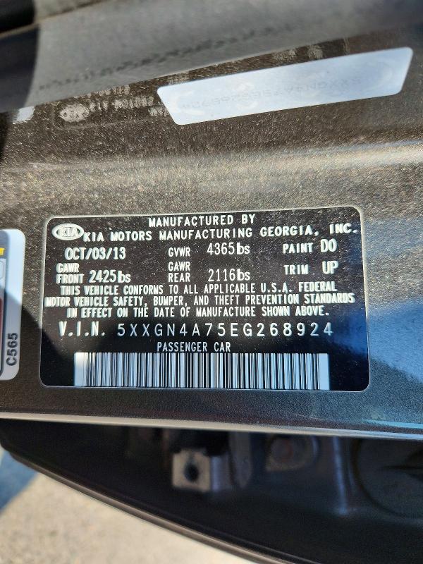 Продажа на аукционе авто 2014 Kia Optima, vin: 5XXGN4A75EG268924, номер лота: 53755566