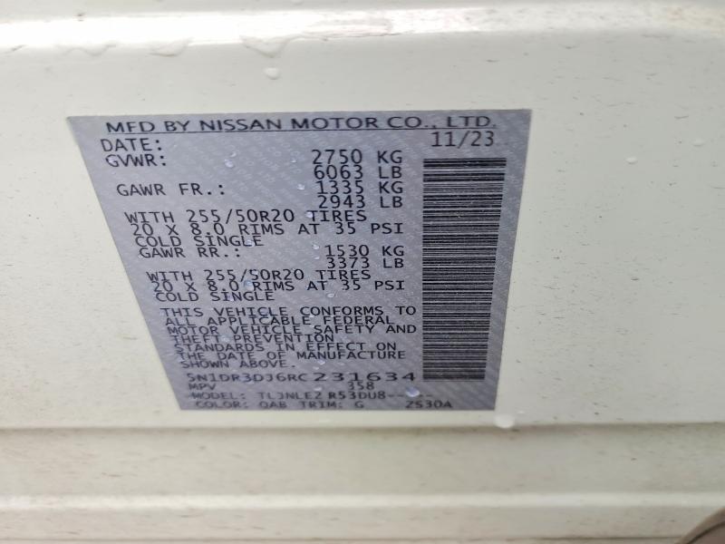 Продажа на аукционе авто 2024 Nissan Pathfinder, vin: 5N1DR3DJ6RC231634, номер лота: 52420266